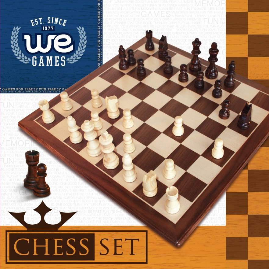 12" Walnut Chess Set Wood Staunton image 0